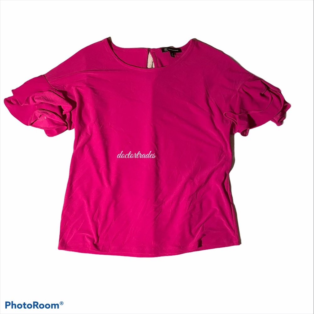 INC International Concepts Ruffled-Sleeve Top M